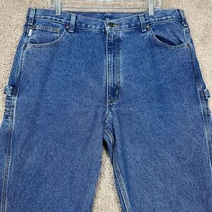 Carhartt Blue Denim‎ Carpenter Jeans Mens Relaxed Fit 38x36 B171 DST
